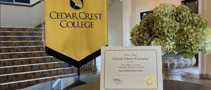 Cedar Crest College Dean's List Certificate
