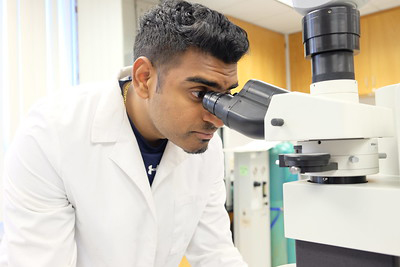 Forensic Science Student in the Lab